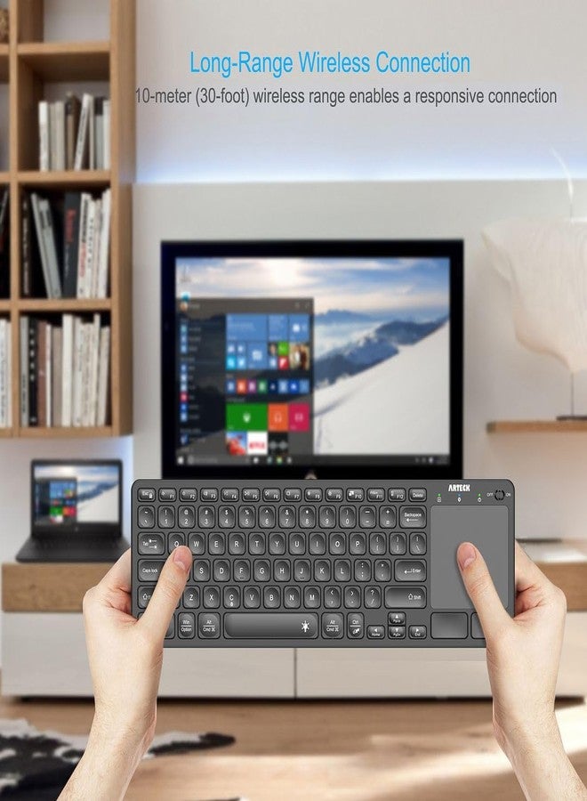 Arteck Universal Backlit 7-Colors Bluetooth Touch TV Keyboard with Easy Media Control and Build-in Touchpad for TV-Connected Computer, Smart TV, Desktop, Laptop, iPad, Surface, Tablet, HTPC - Image 4